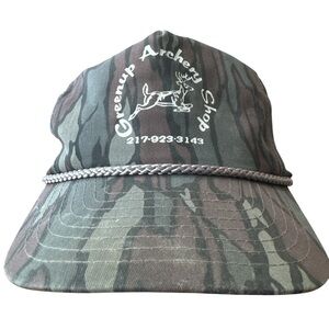 Vintage 80’s/90’s Camo Deer Hunting Rope Hat/Cap SnapBack Men’s One Size Retro